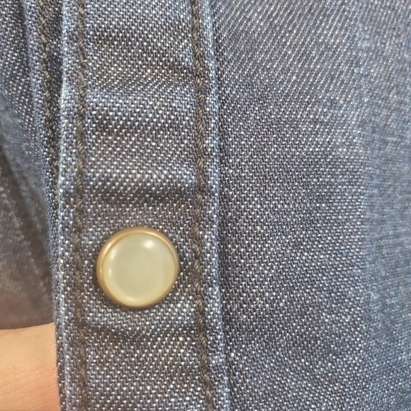 Poggianti 1958 denim pearl snap shirt 42/16.5 neck - Picture 7 of 13